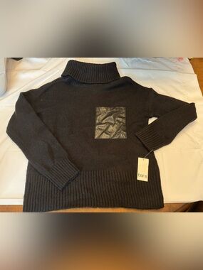 Bar III Women’s Black Turtleneck Sweater with Poket
